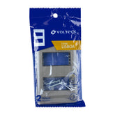 Placa de acero inox con 2 ventanas 1 módulo